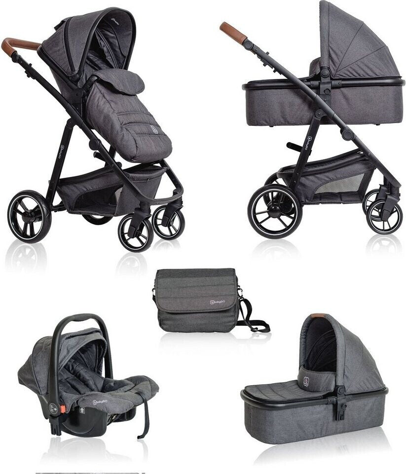 BabyGo - Carucior 3 in 1 Simplex, Grey Melange