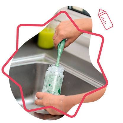 Badabulle - Perie de biberoane 2 in 1 verde