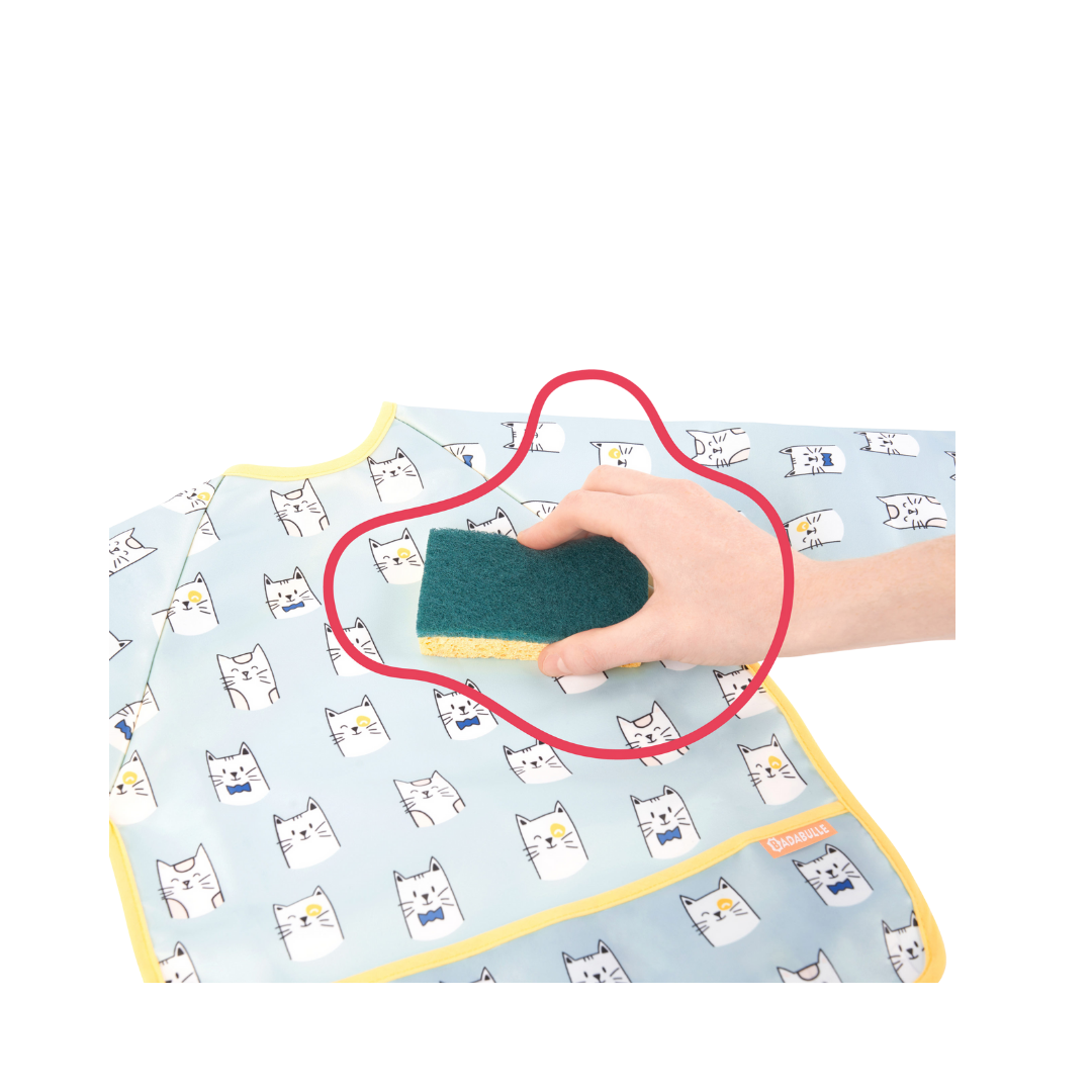 Badabullle - Bavetica cu maneci, albastra cu pisicute