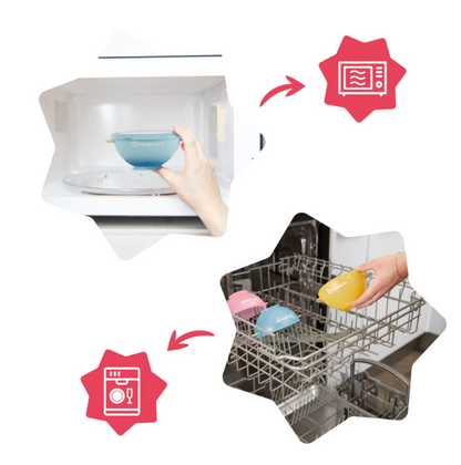 Set 3 boluri colorate pentru mancare, cu suport inclus