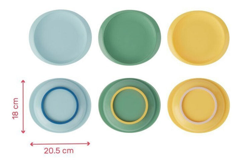 Badabulle - Set 3 farfurii anti-alunecare