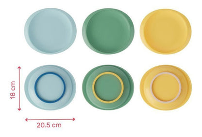 Badabulle - Set 3 farfurii anti-alunecare