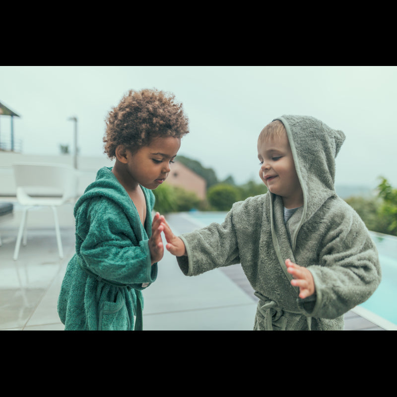 Halat de Baie Frotir din Bambus pentru Copii 2-4 ani Whisper Green Timboo TM-BAD01-540