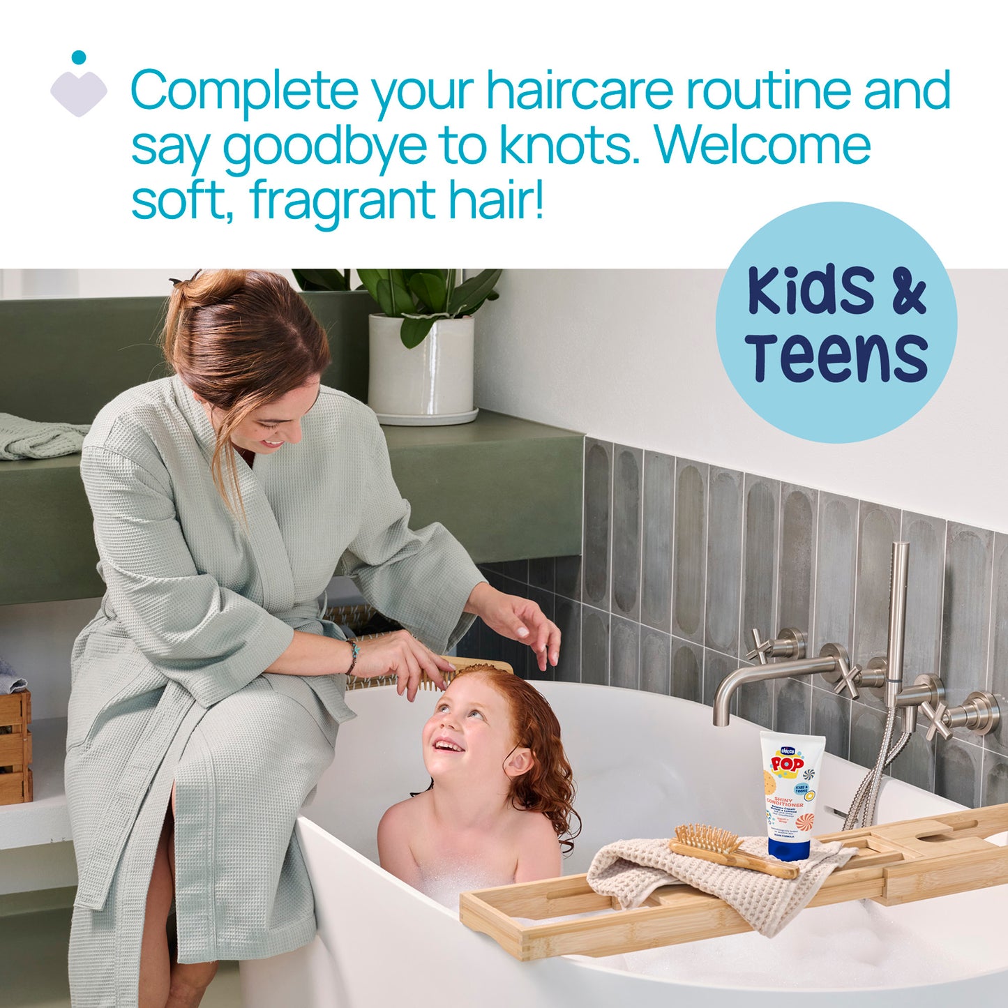 Balsam pentru un par stralucitor, Chicco POP cu aroma de prajitura cu vanilie, formula vegana, pentru copii si adolescenti, 150 ml