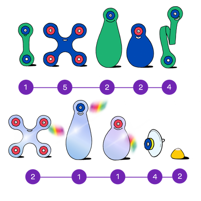 Clixo® joc magnetic de construit - Arta pe geam (24 piese)
