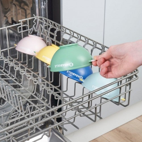 Badabulle - Set 5 boluri si 3 lingurite colorate