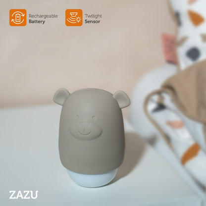 Lampa de veghe cu senzor de lumina Benny the Bear, Zazu Kids, Bej