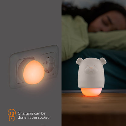 Lampa de veghe cu senzor de lumina Benny the Bear, Zazu Kids , Verde