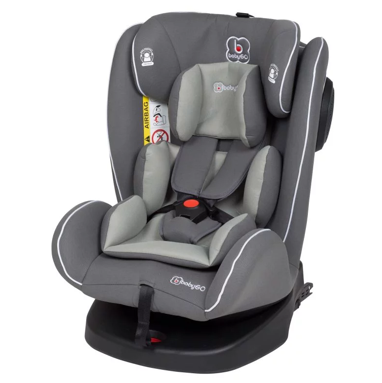 BabyGo - Scaun auto rotativ cu isofix Nova 360° Grey, 0 - 36 kg