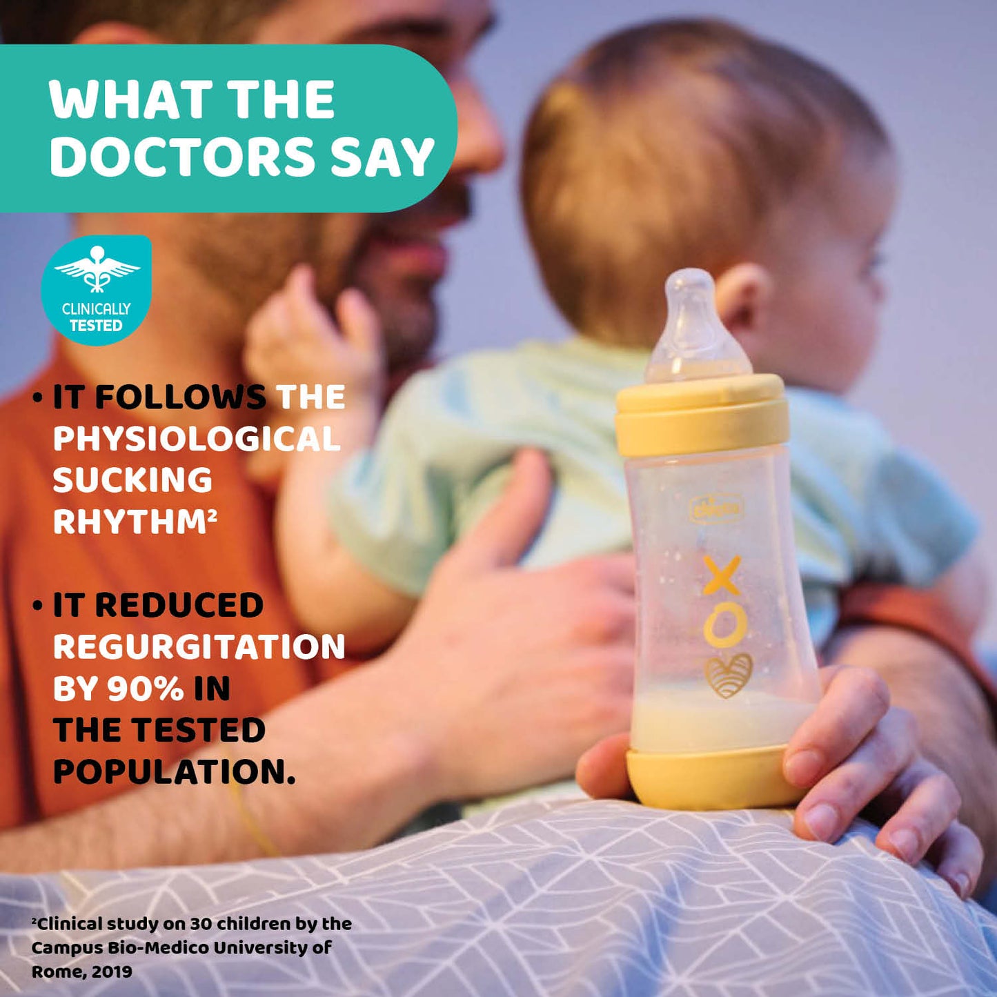 Biberon Chicco Perfect5 PP, tetina s., flux mediu, 240ml, 2luni+