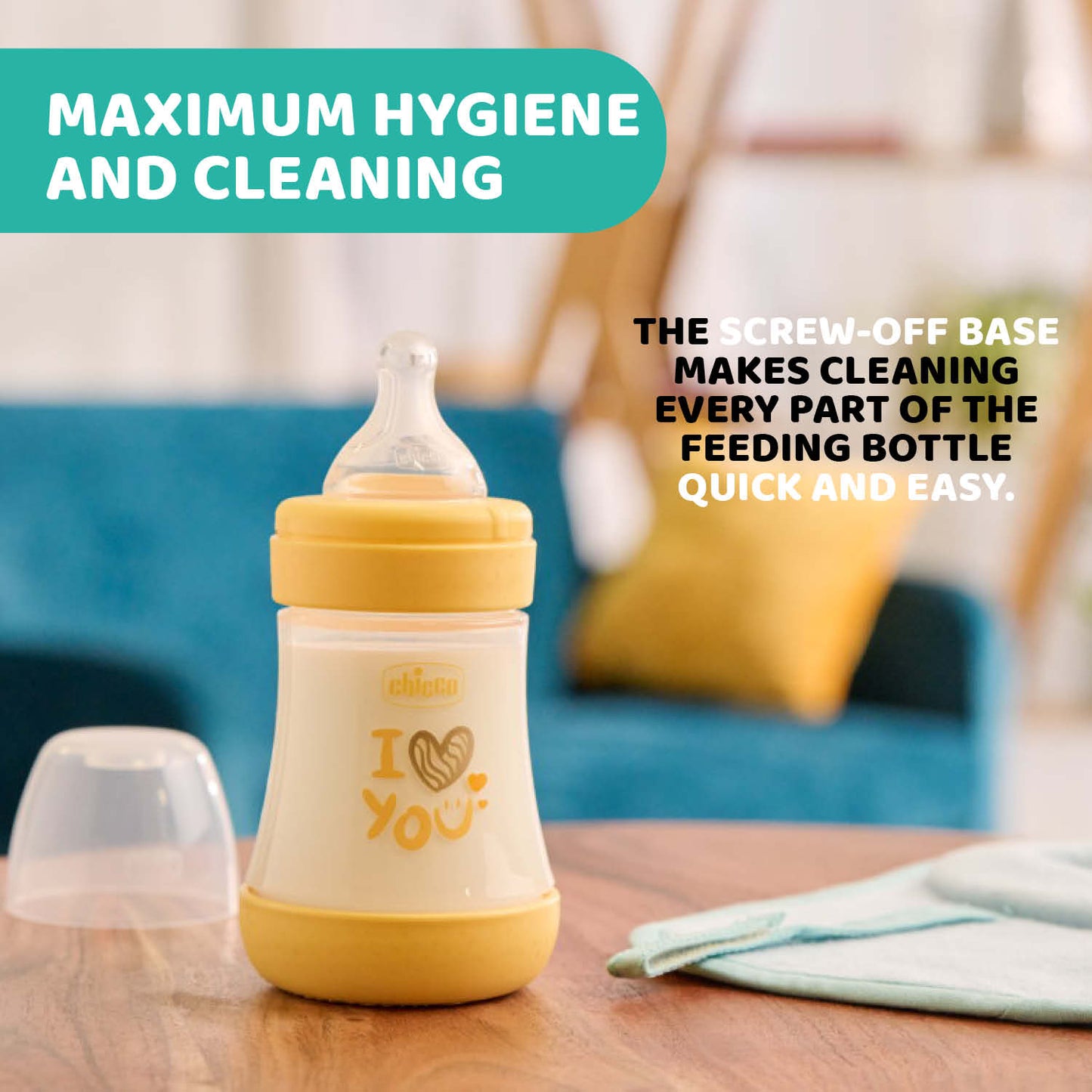 Biberon Chicco Perfect5 PP, tetina s., flux mediu, 240ml, 2luni+