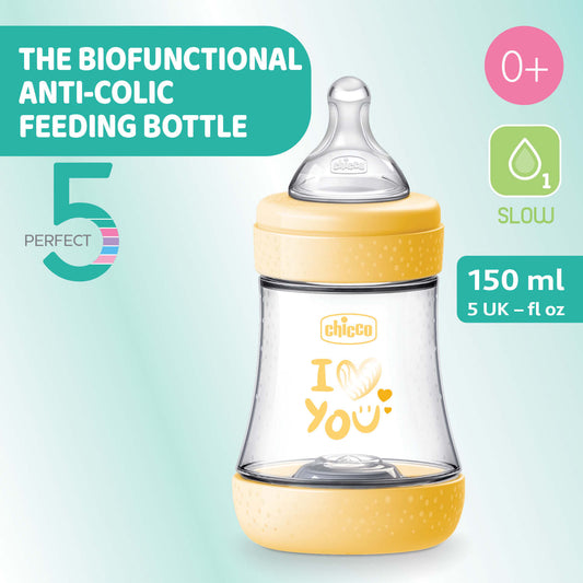 Biberon Chicco Perfect5 PP, tetina s., flux lent, 150ml, 0luni+