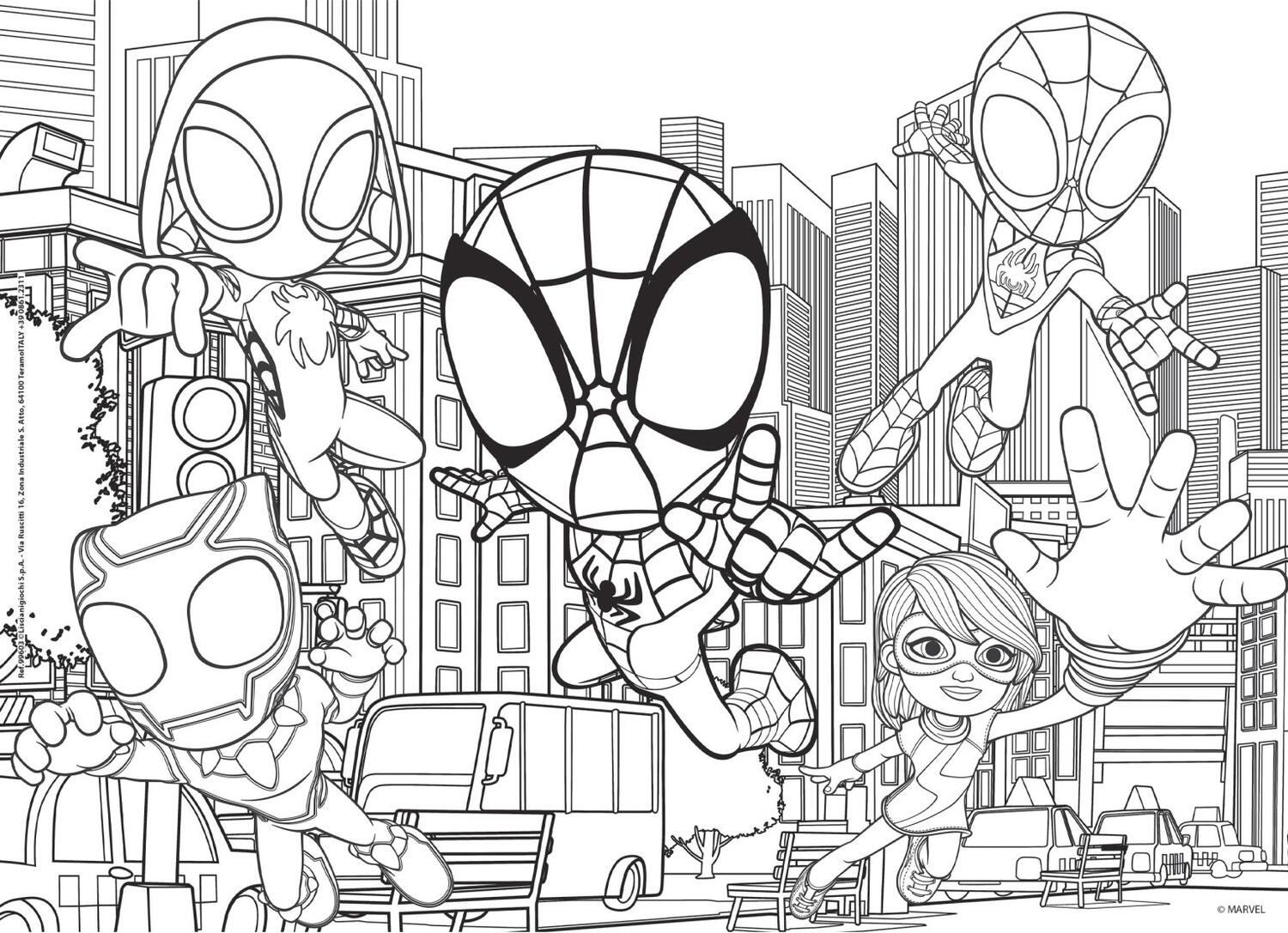 Puzzle de colorat - Paienjenelul Marvel ?i prietenii lui uimitori (24 de piese)