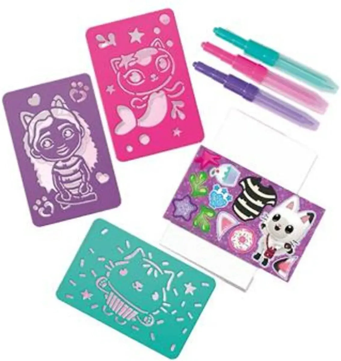 Set 2 in 1 Gabby's Dollhouse -  Bratari cu pandantive & carioci de suflat