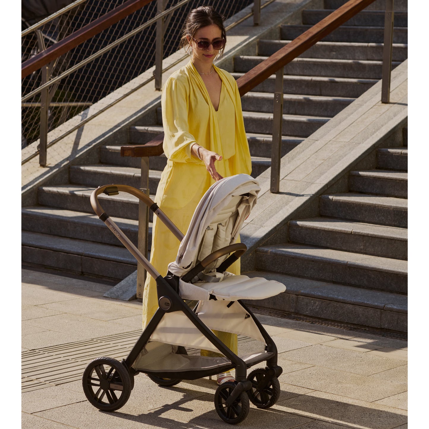 Carucior copii 3 in 1 Chicco Bellagio, Amber Glow (bej deschis), 0luni+