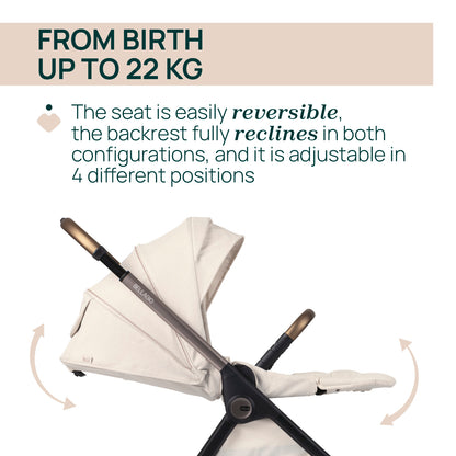 Carucior copii 3 in 1 Chicco Bellagio, Amber Glow (bej deschis), 0luni+