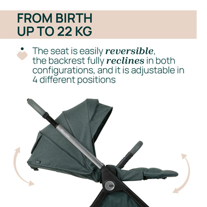 Carucior copii 3 in 1 Chicco Bellagio, Fir Tree (verde inchis), 0luni+