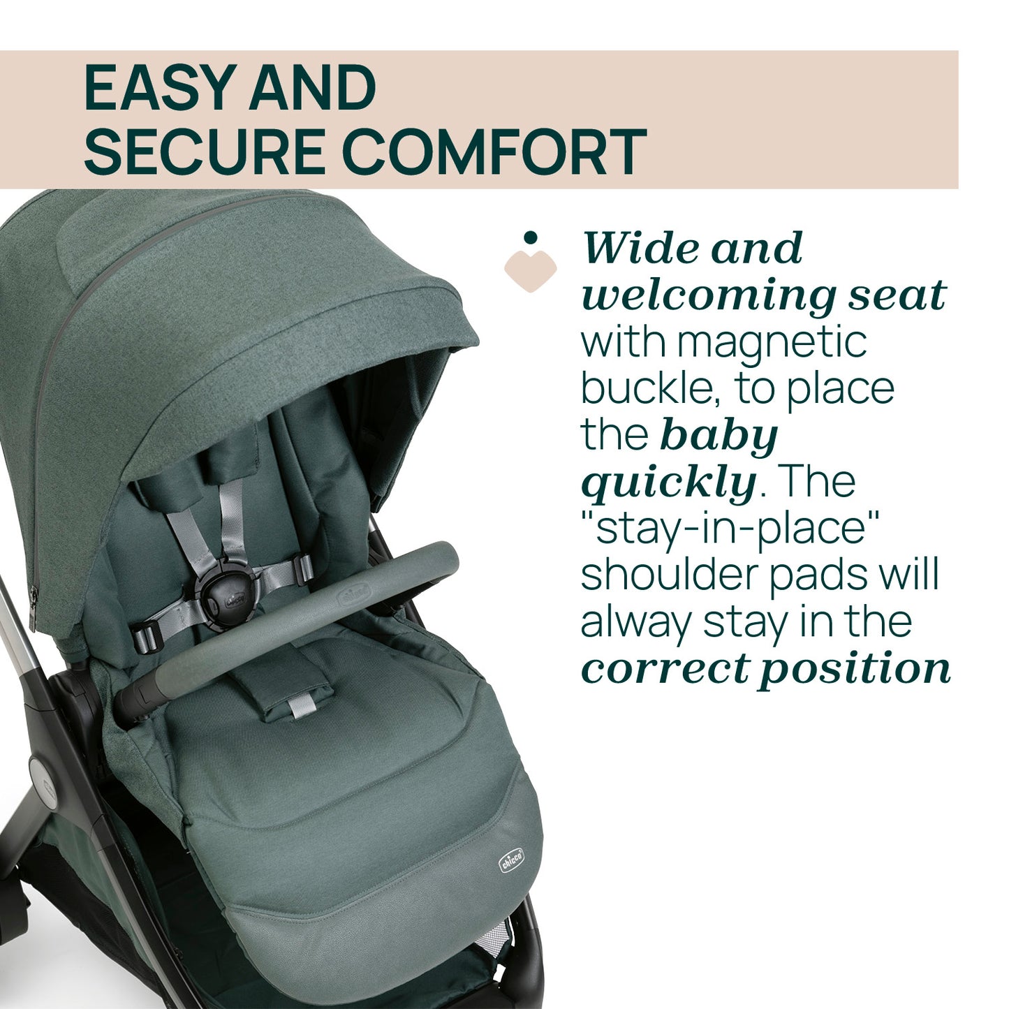 Carucior copii 3 in 1 Chicco Bellagio, Fir Tree (verde inchis), 0luni+