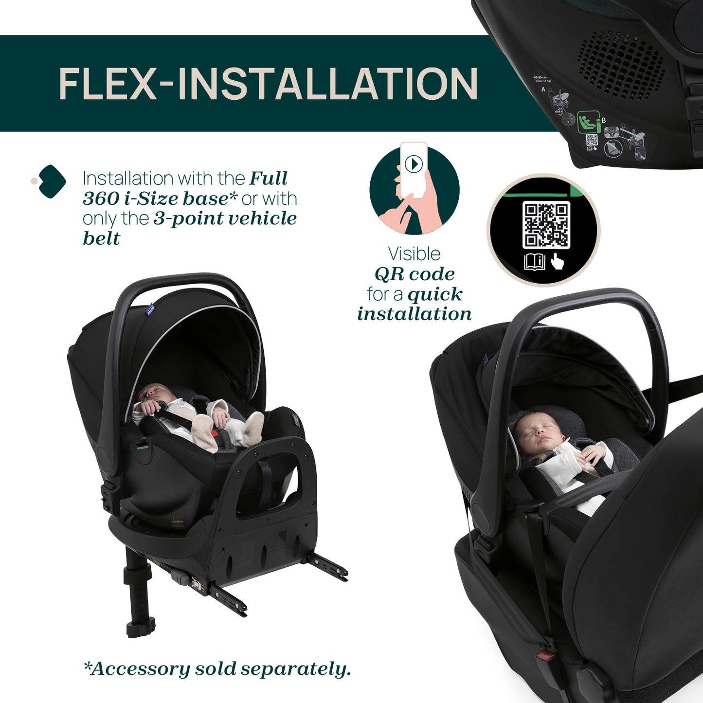 Carucior copii 3 in 1 Chicco Bellagio, Fir Tree (verde inchis), 0luni+