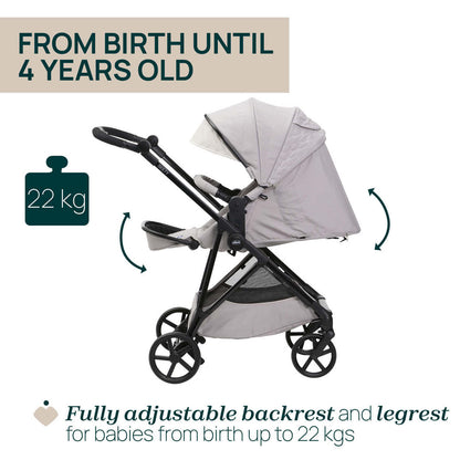 Carucior copii 3 in 1 Chicco Seety, cu scaun auto Kory Plus I-Size, FlorenceBeige (Bej), 0luni+