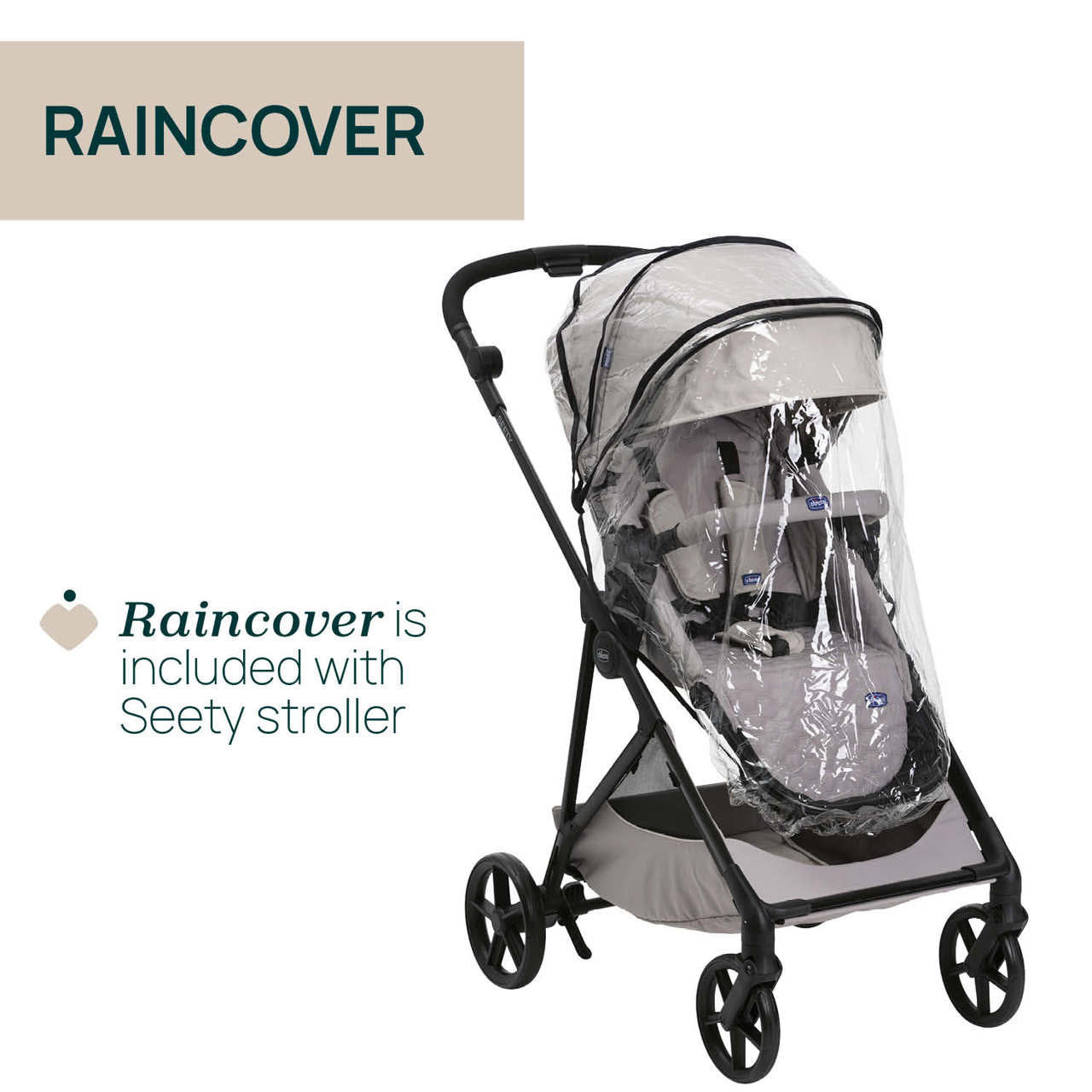 Carucior copii 3 in 1 Chicco Seety, cu scaun auto Kory Plus I-Size, FlorenceBeige (Bej), 0luni+