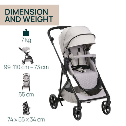 Carucior copii 3 in 1 Chicco Seety, cu scaun auto Kory Plus I-Size, FlorenceBeige (Bej), 0luni+