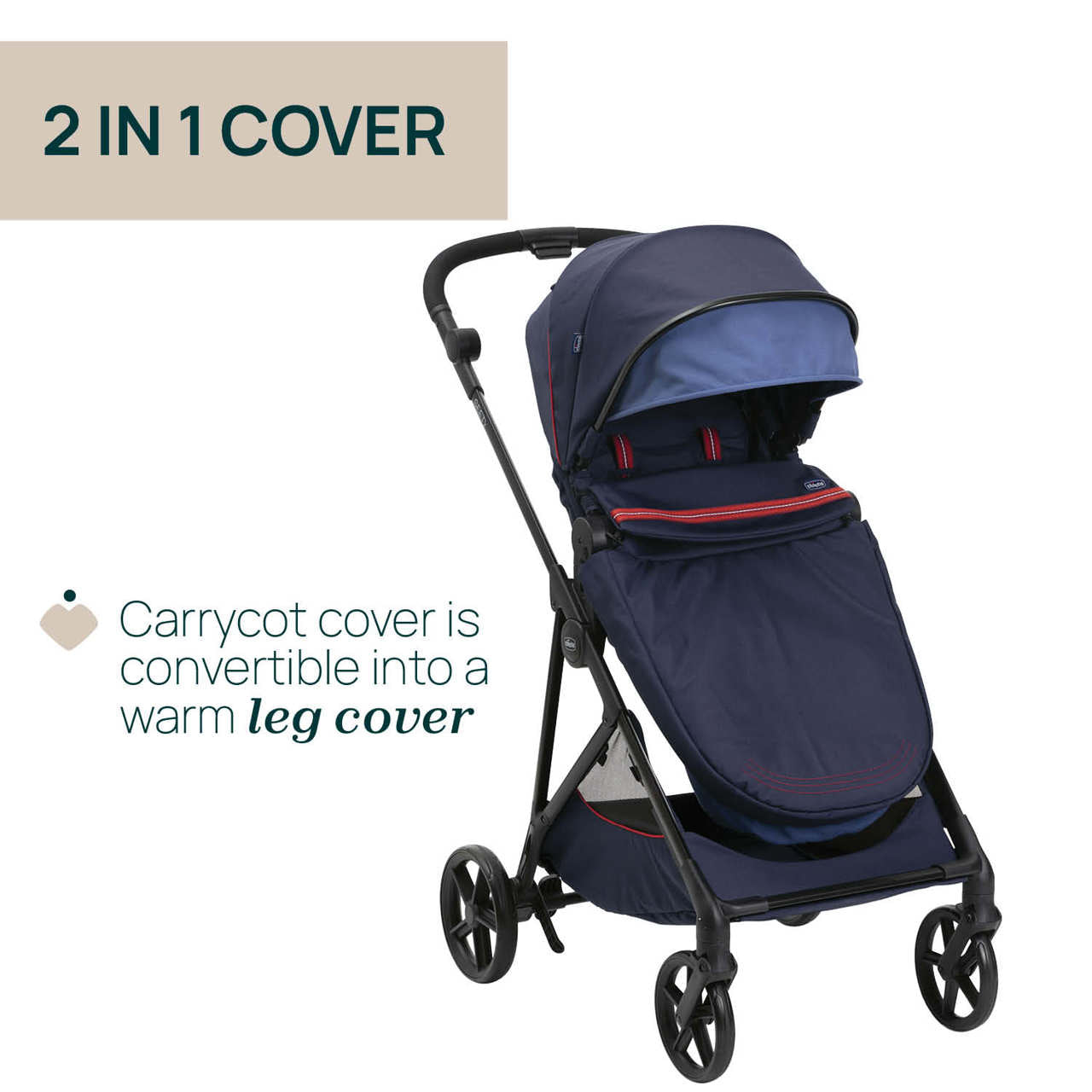 Carucior copii 3 in 1 Chicco Seety, cu scaun auto Kory Plus I-Size, OxFord Blue (Albastru), 0luni+