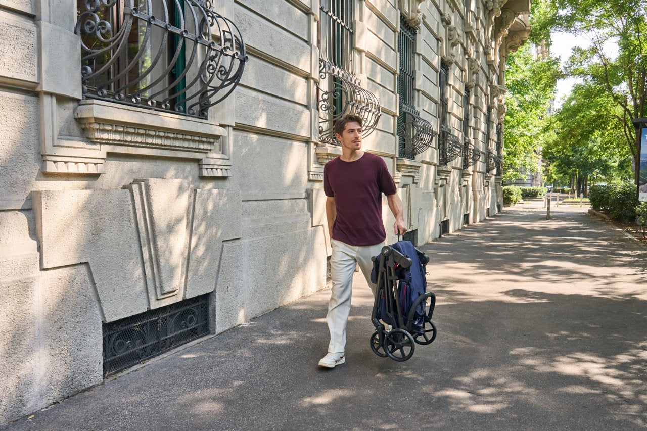 Carucior copii 3 in 1 Chicco Seety, cu scaun auto Kory Plus I-Size, OxFord Blue (Albastru), 0luni+