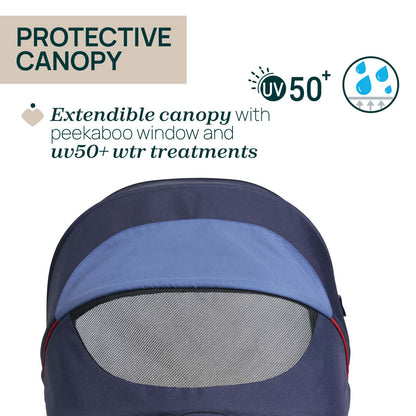 Carucior copii 3 in 1 Chicco Seety, cu scaun auto Kory Plus I-Size, OxFord Blue (Albastru), 0luni+