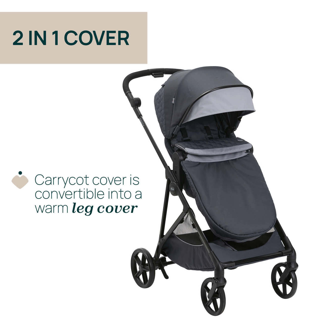 Carucior copii 3 in 1 Chicco Seety, Kory Plus I-Size 87146, BostonGrey (Gri), 0luni+