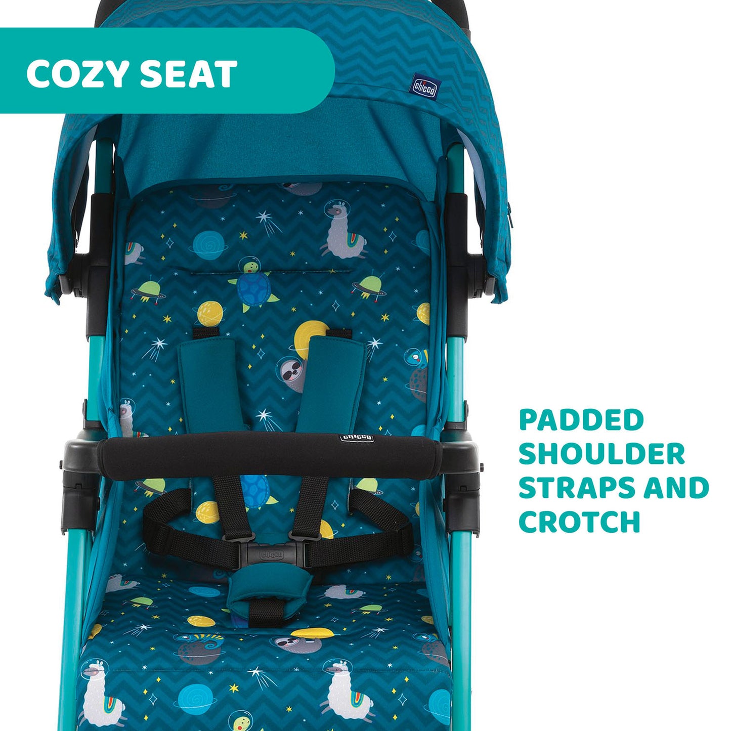 Carucior sport Chicco Ohlala 3, Sloth In Space (Albastru), 0luni+