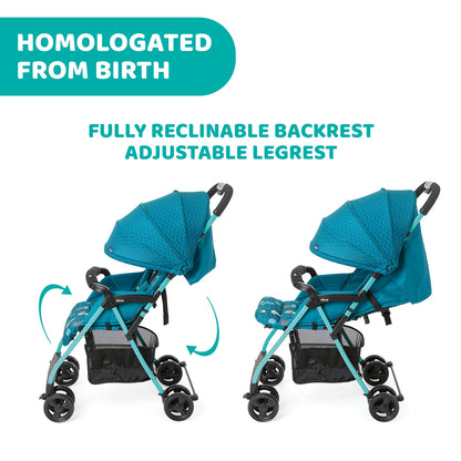 Carucior sport Chicco Ohlala 3, Sloth In Space (Albastru), 0luni+