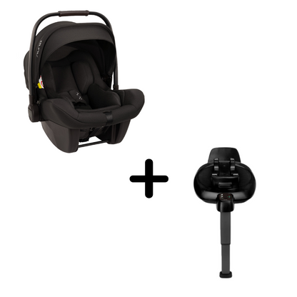 Nuna - Set scoica auto i-Size PIPA Lite Caviar R129 + Baza isofix BASE next i-Size pentru PIPA Lite, testata ADAC