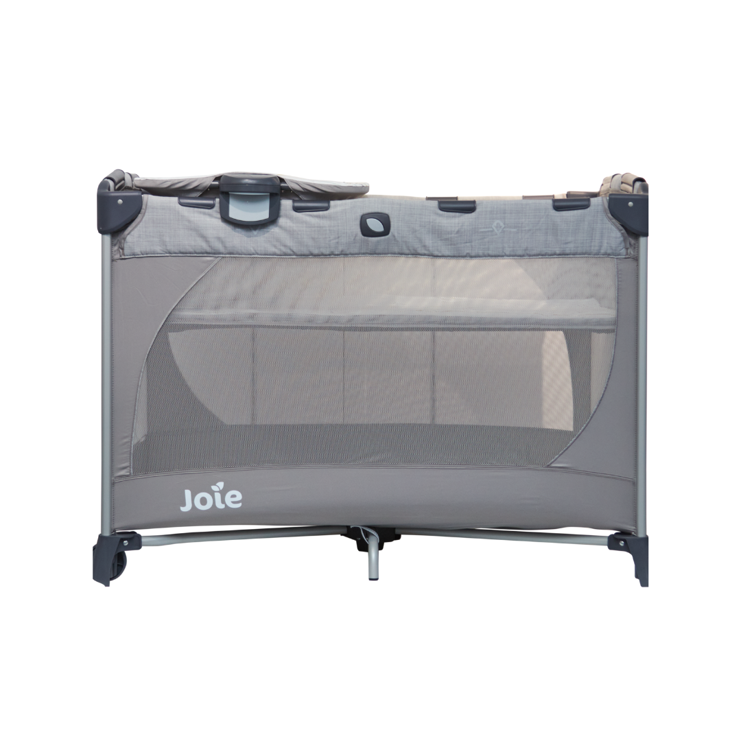 Joie - Patut pliant Commuter Change Gray Stripes, cu cosulet detasabil inclus