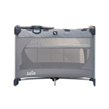 Joie - Patut pliant Commuter Change Gray Stripes, cu cosulet detasabil inclus