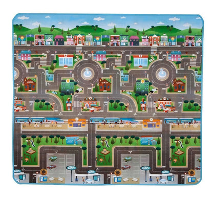 Covoras de Joaca cu Doua Fete pentru Copii Prince Lionheart City / Dinosaur