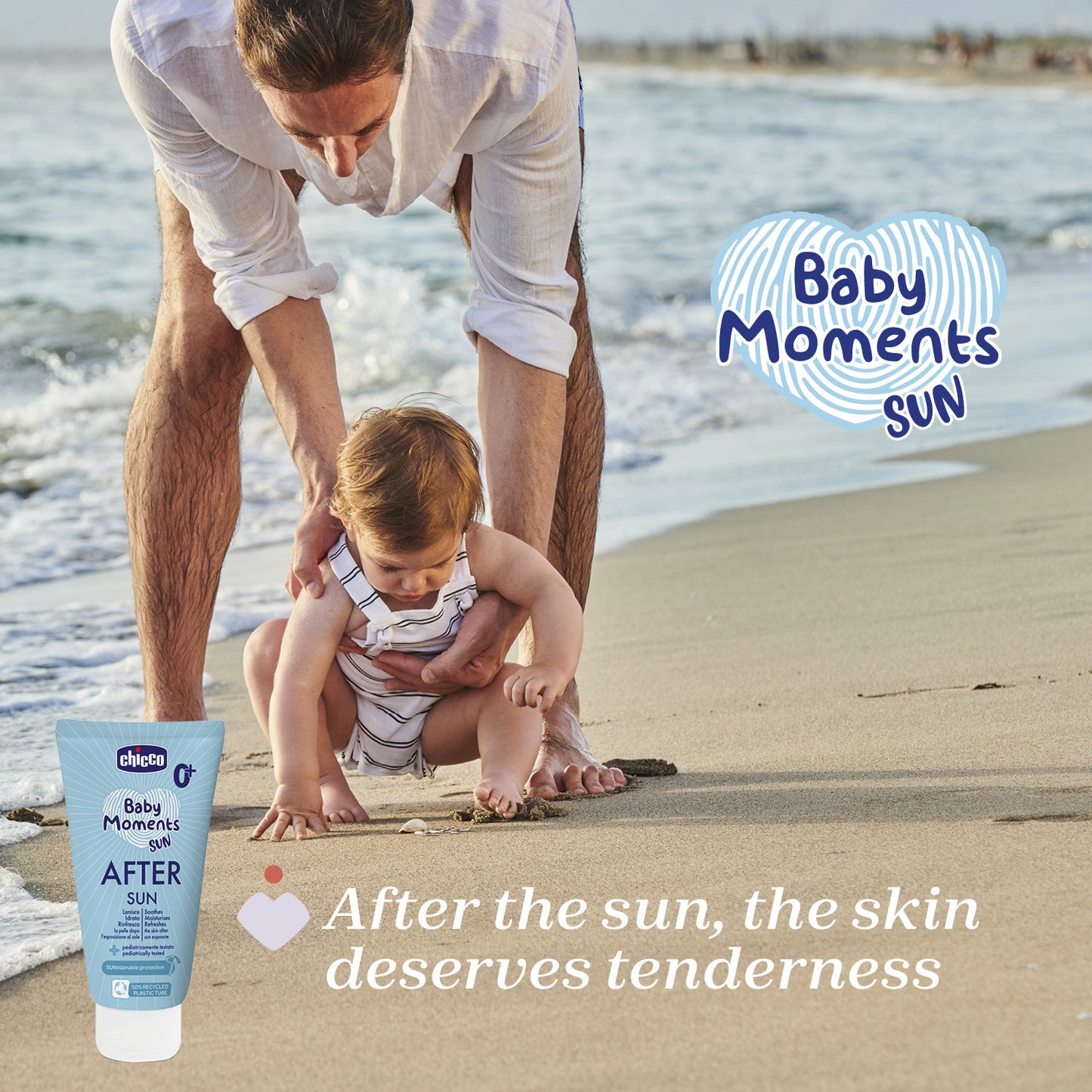 Crema protectie dupa plaja Chicco Baby Moments, 150 ml, 0 luni+