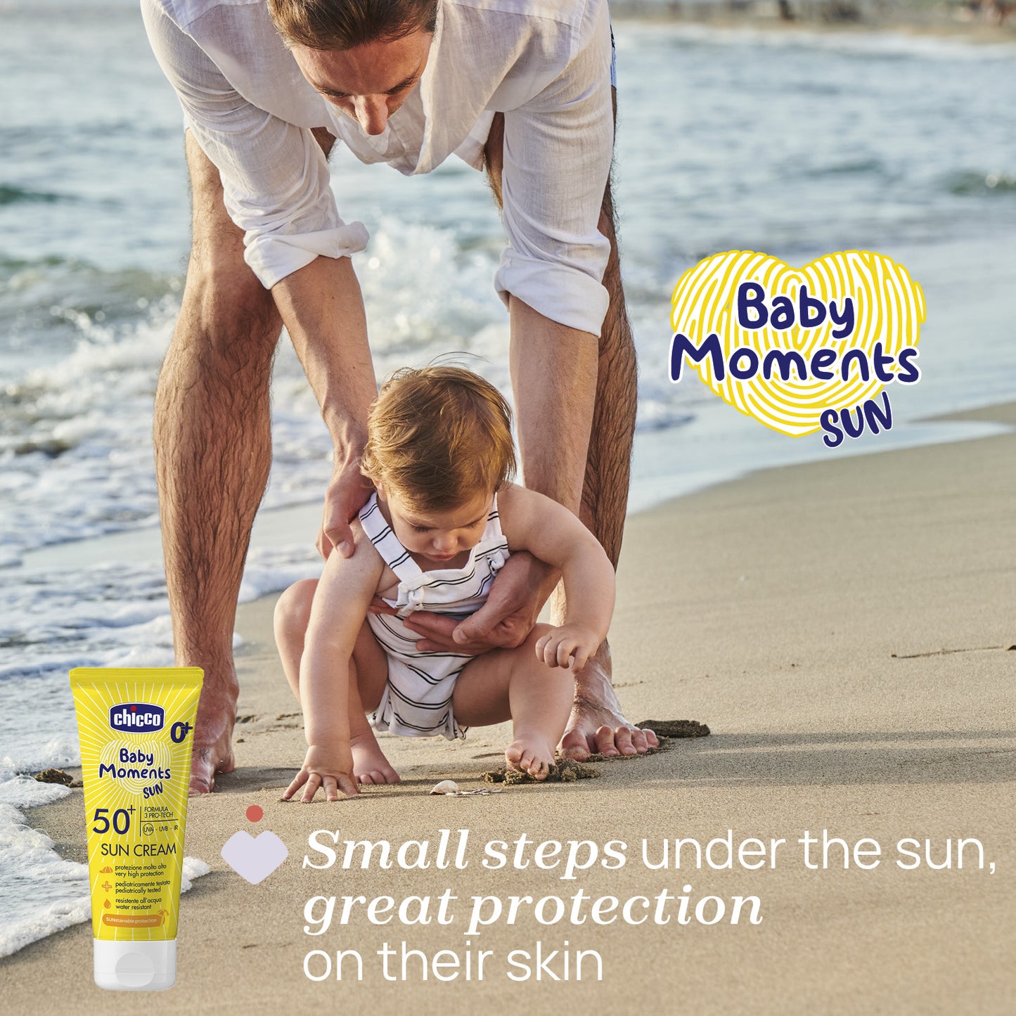 Crema protectie solara Chicco Baby Moments SPF 50+, 75 ml, 0 luni+