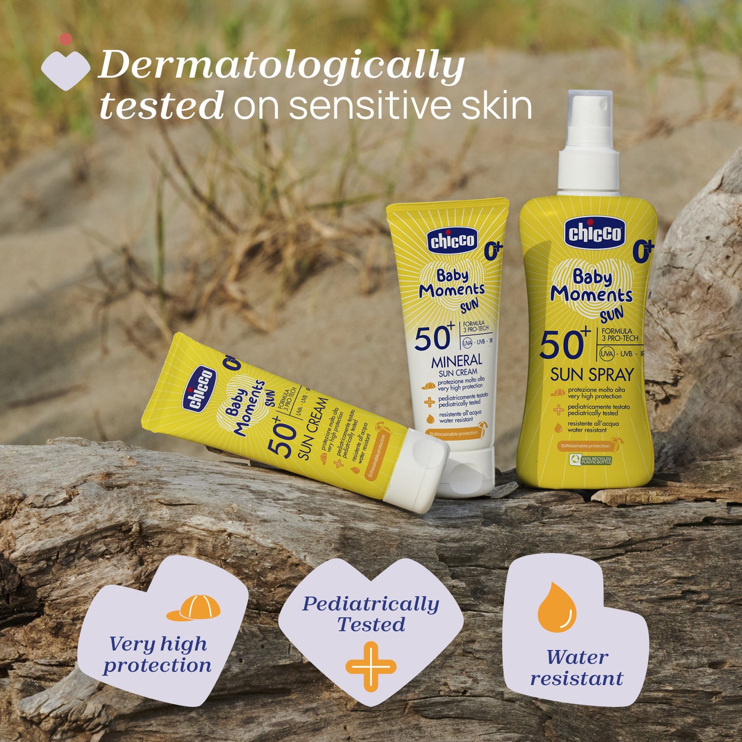 Crema protectie solara Chicco Baby Moments SPF 50+, 75 ml, 0 luni+