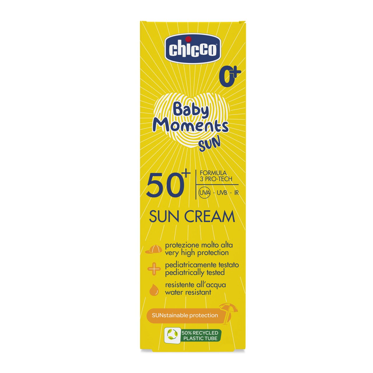 Crema protectie solara Chicco Baby Moments SPF 50+, 75 ml, 0 luni+