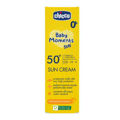 Crema protectie solara Chicco Baby Moments SPF 50+, 75 ml, 0 luni+