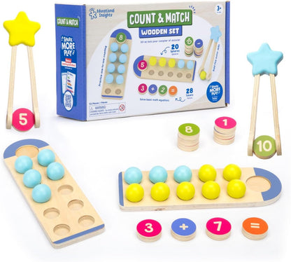 Joc din lemn - Numara si potriveste