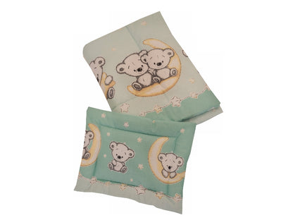 Lenjerie MyKids Bear On Moon Mint 4 piese 120x60