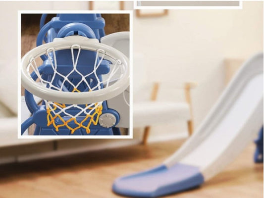 Tobogan MyKids cu leagan, cos de baschet Castel L-AFE03 Blue