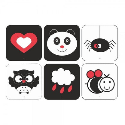 Carduri pentru stimulare vizuala tricolore (6 -12 luni)