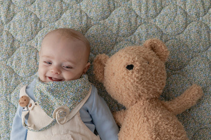 BIBS x LIBERTY - Set 2 suzete De Lux Eloise Silicon, tetina rotunda, marime universala-Baby Blue/Ivory