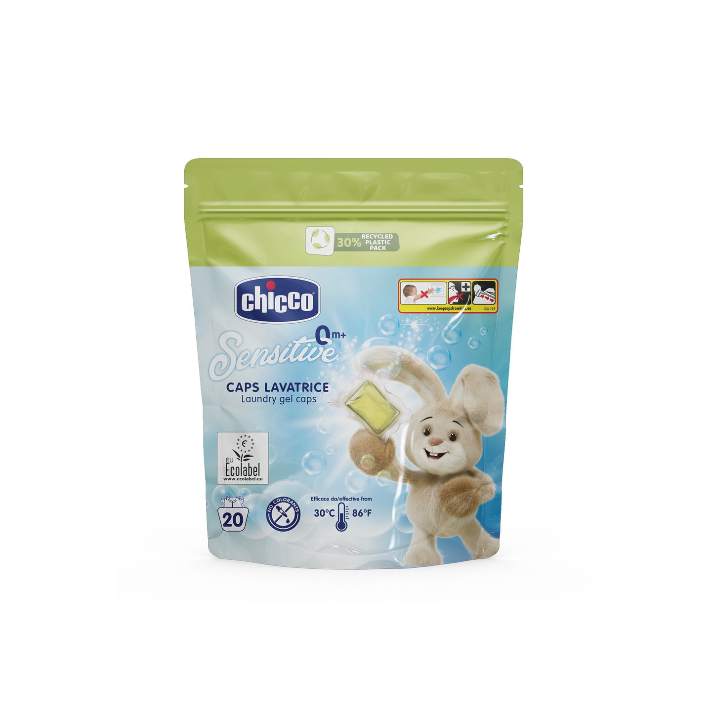 Detergent hipoalergenic Chicco Sensitive, 20 capsule, 0luni+