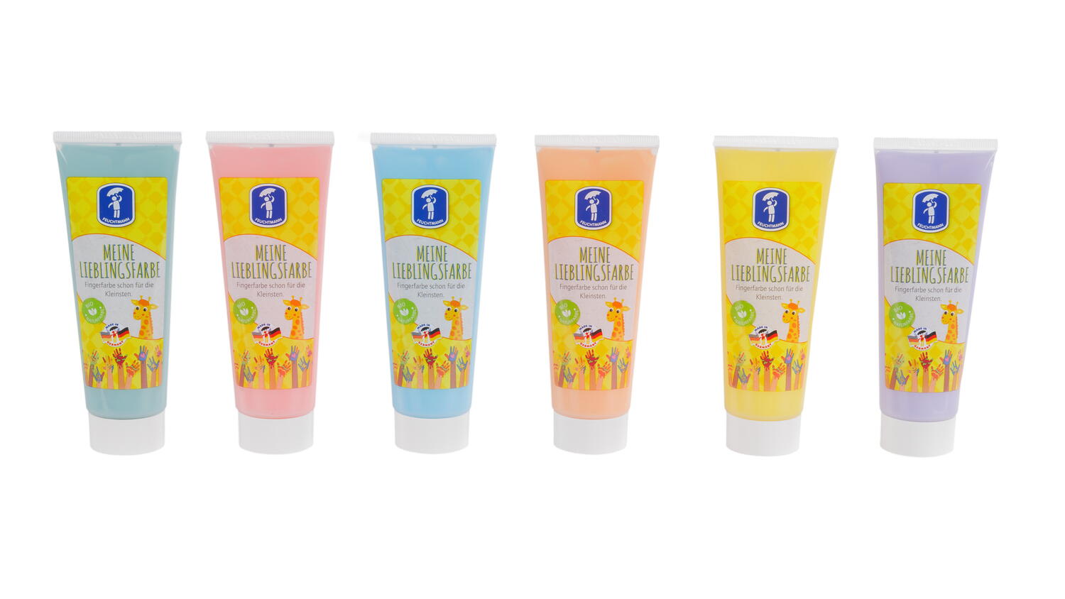 Set 6 tuburi vopsea pictura cu degetele - Pastel