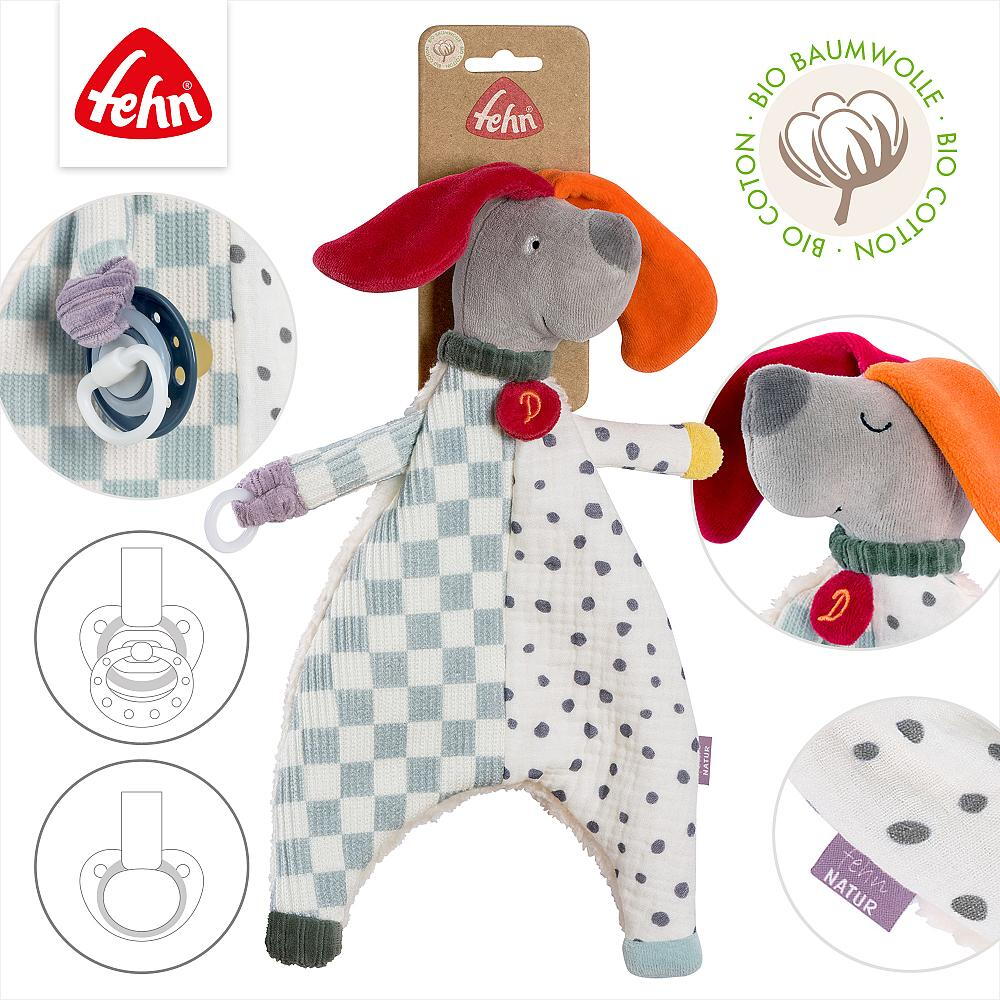 Jucarie cu inel pentru suzeta  - Catelus NATUR