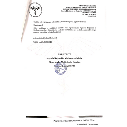 Pulsoximetru pentru deget, Certificat Medical